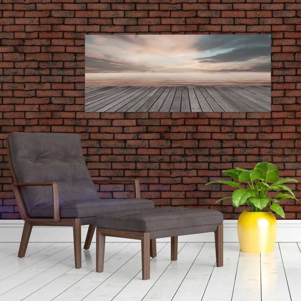 Tablou - Pier la apus de soare (120x50 cm)