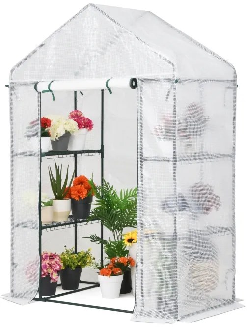 Mini sera de gradina 1,4 x 0,7 x 2 m Garden Point alb