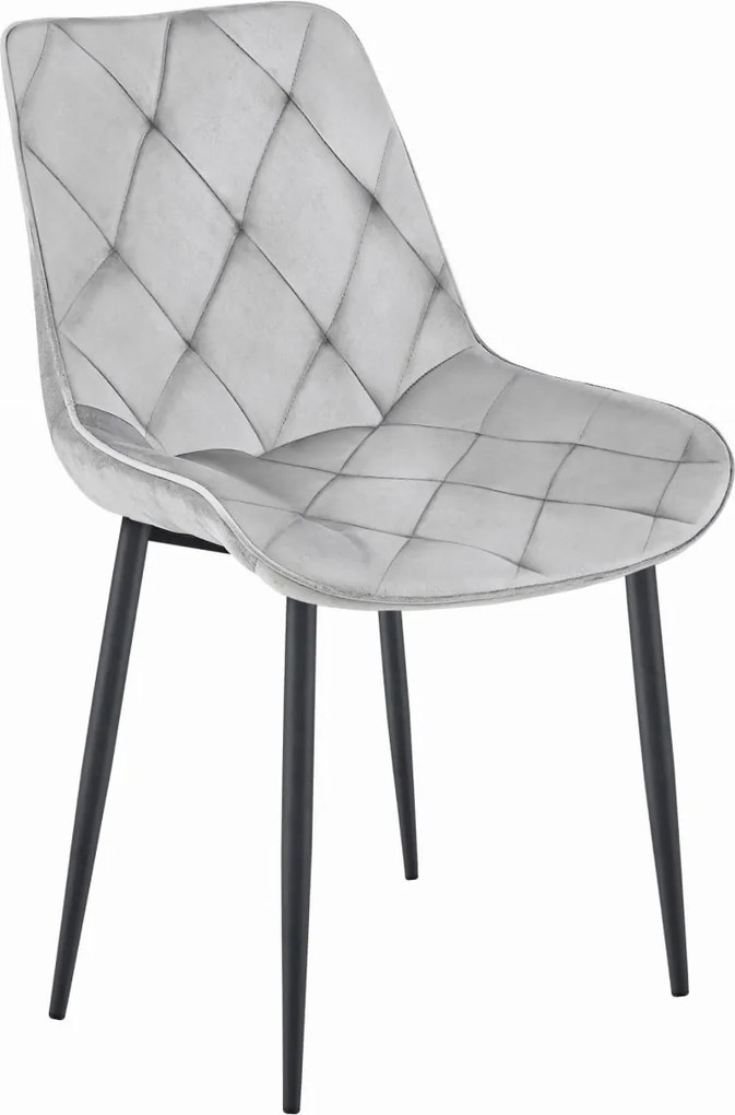 OFERTA Scaun de luat masa din catifea TOR, gri deschis, calitatea II