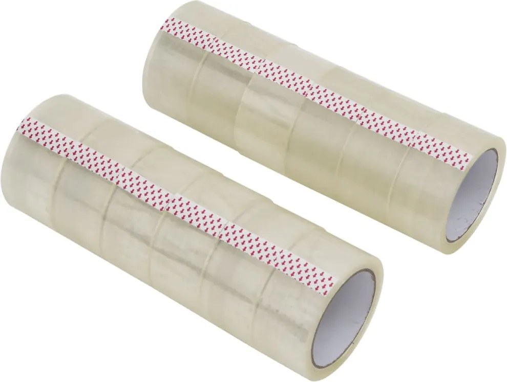 vidaXL Bandă adezivă de ambalare, 12 buc., transparentă, 48 mm x 66 m