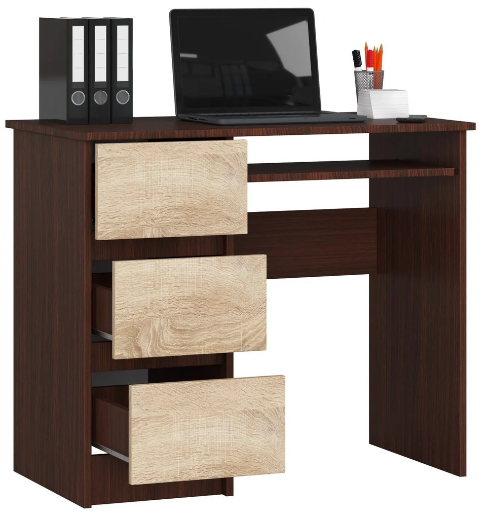 Masă PC Benicio (wenge + stejar sonoma) (S). 1069027