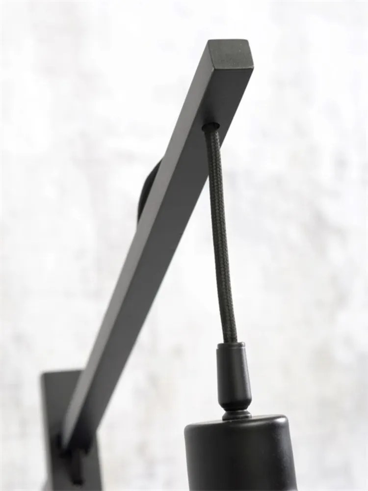 Lampadar eco din bambus Cango negru, 60x25cm