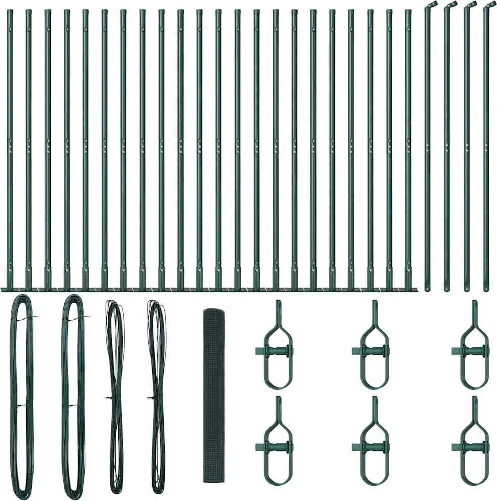 vidaXL Stâlp de gard. Verde 50 x 1,2 m (plasã de 12 x 12 mm)