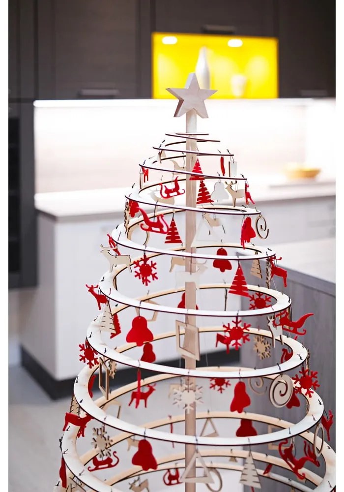 Steluță din lemn pentru brad de Crăciun Spira Large