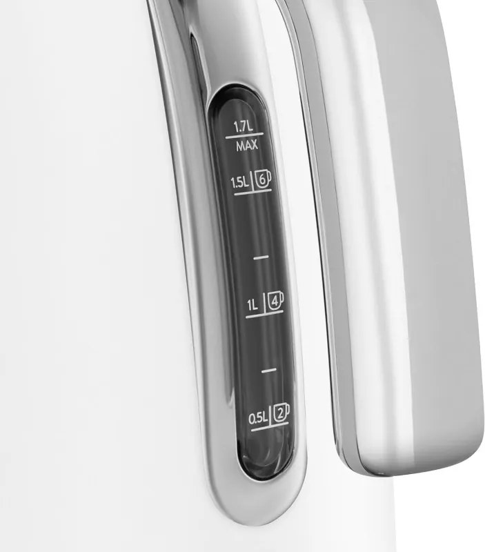 Fierbator electric SMEG KLF03WHEU, 2400W, 1.7 l, Oțel inoxidabil, Filtru lavabil, Auto. off, Alb