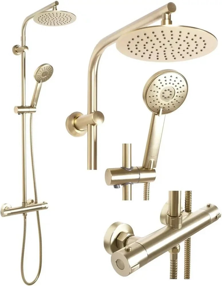Coloana de dus auriu periat cu baterie termostatata Rea Bliss