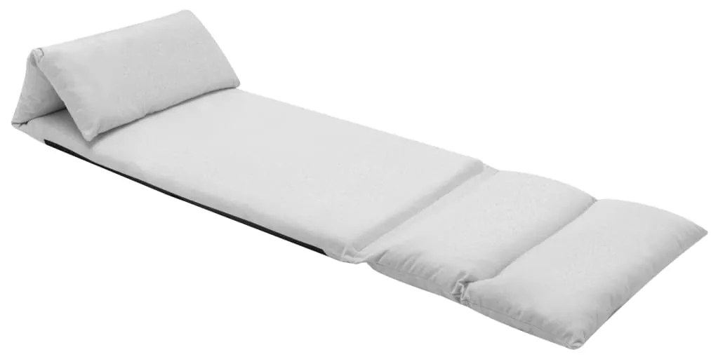 325260 vidaXL Scaun de podea pliabil, gri deschis, microfibră