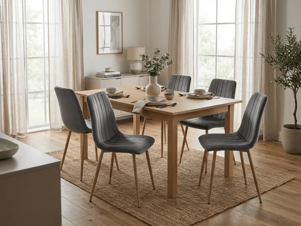 Scaun din catifea Lava grafit gri inchis