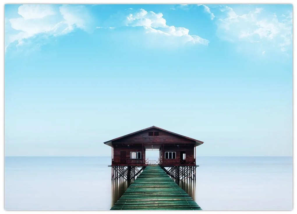 Tablou cu casă pe mare (70x50 cm)