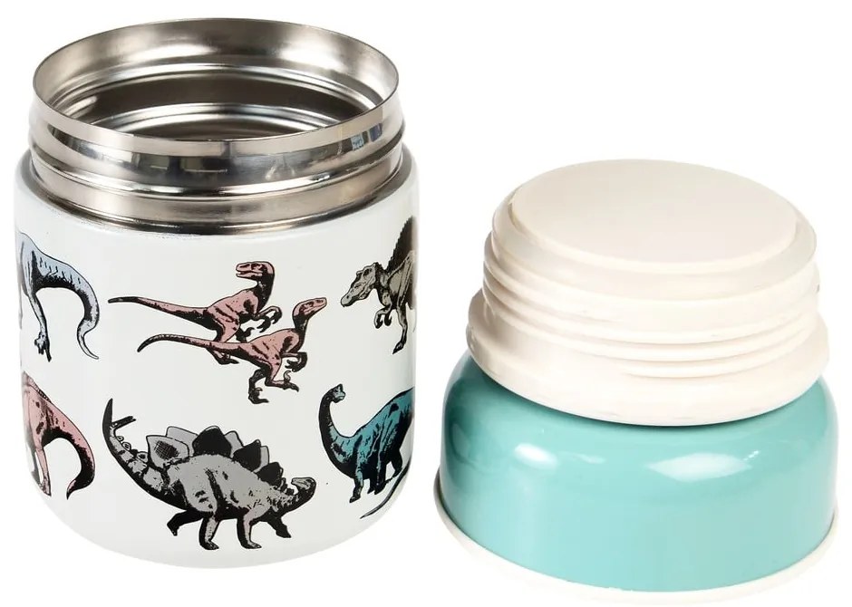 Termos albastru-crem pentru mâncare, pentru copii 280 ml Prehistoric Land – Rex London