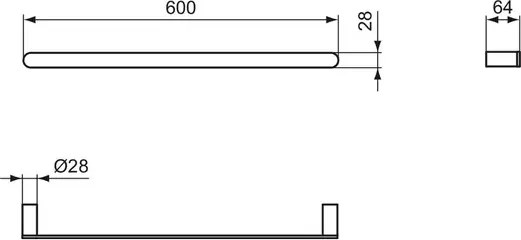 Bara portprosop Ideal Standard Atelier Conca crom lucios 60 cm