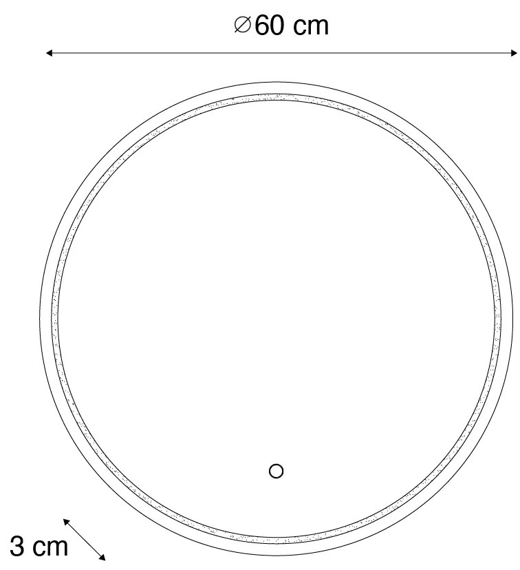 Oglinză modernă de baie 60 cm cu LED și dimmer tactil - Sebas