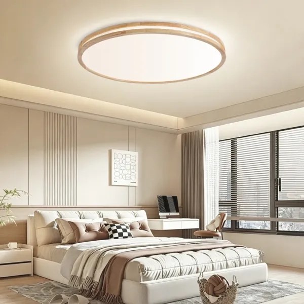 Brilagi - Corp de iluminat LED dimabil MOLINA LED/128W/230V 3000-6000K, stejar, diam. 100 cm + telecomandă