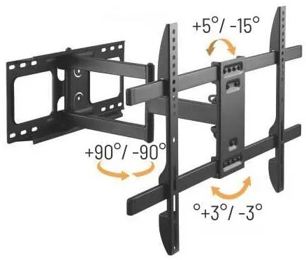 Suport de perete extensibil și reglabil TV Brateck LPA69-463D, negru