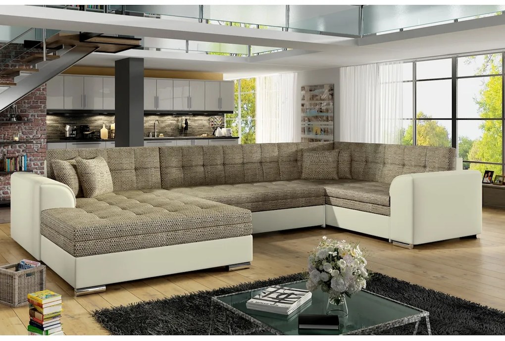 Supermobel Canapea extensibilă în formă de U DAMARIO, 340x73x190, berlin 03/soft 66, colţ stânga
