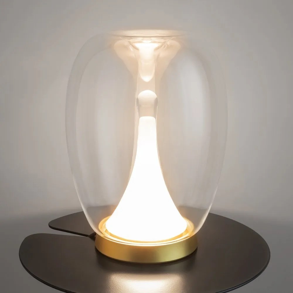 Veioza LED / Lampa de masa design decorativ Splash auriu/transparent