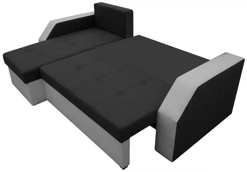 Coltar extensibil Madrid, 226x145x79 cm, 2 lazi depozitare, Reversibil, Gri/Negru