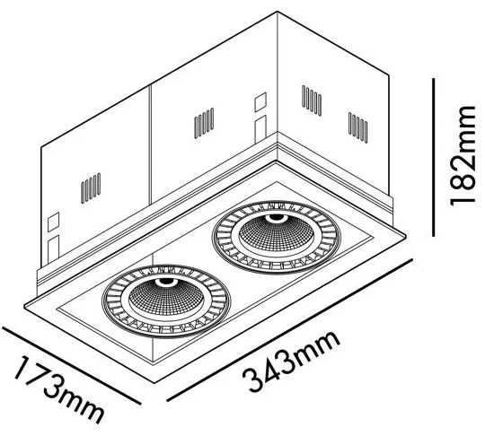 Spot LED incastrabil COLIN-2 Grey recessed 48-72W 3000K 56°
