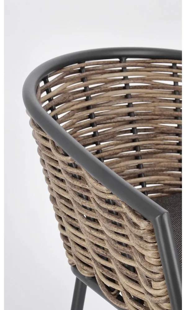 Scaun de grădină gri din metal Maribela – Bizzotto