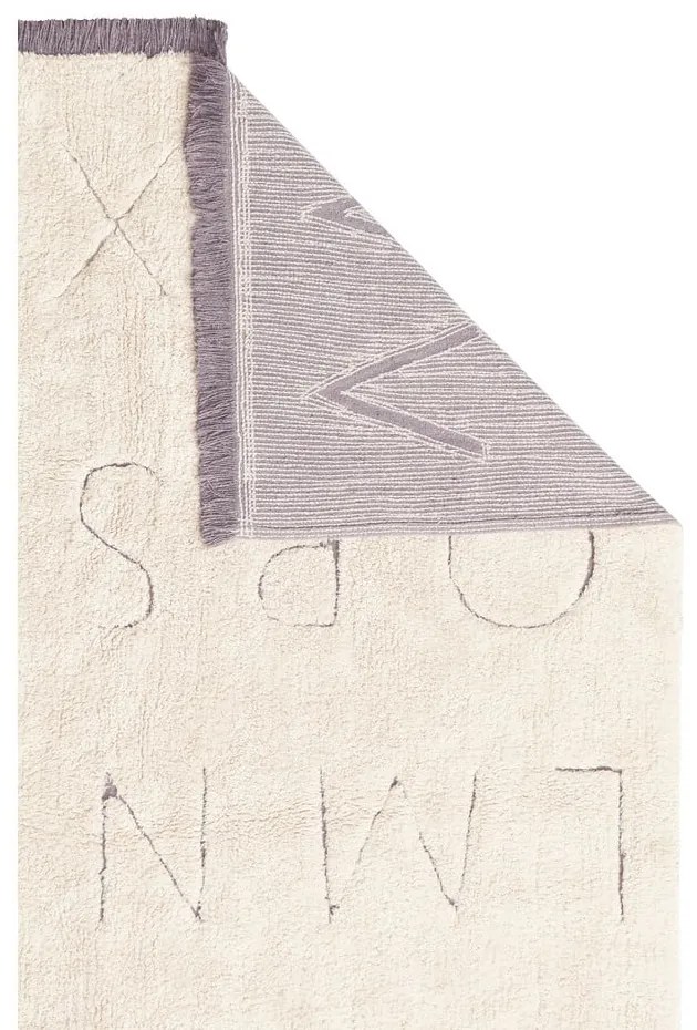 Covor pentru copii crem lavabil/țesut manual din bumbac 140x200 cm ABC – Lorena Canals