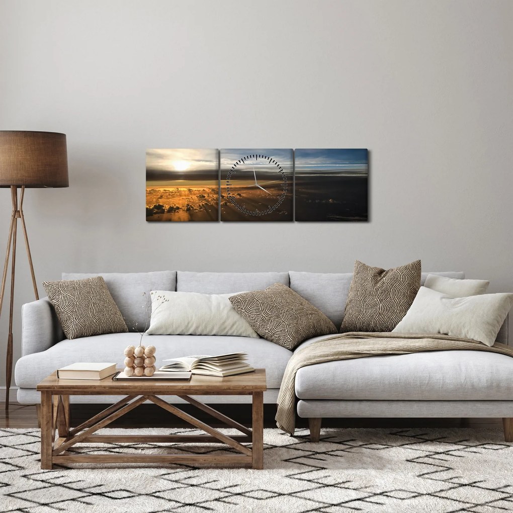 Tablou cu cer (cu ceas) (90x30 cm)