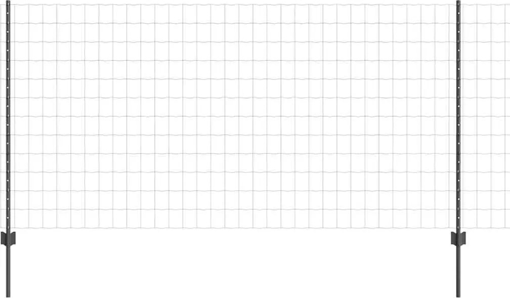 vidaXL Gard cu Stâlp Gri 1,2 x 10 m Oțel și PVC