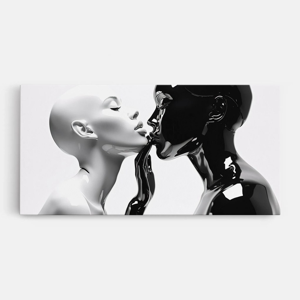 Tablou Canvas, 40x80cm, Dormitor si Living, Moderne, Alb negru, Feminine Sculpture