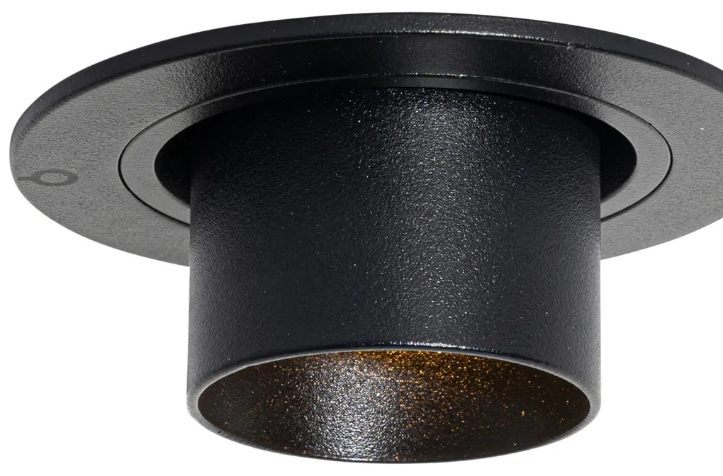 Spot modern integrat negru GU10 35mm rotund inclinabil - Installa