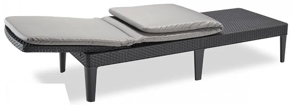 Șezlong de grădină Jaipur cu pernă grafit