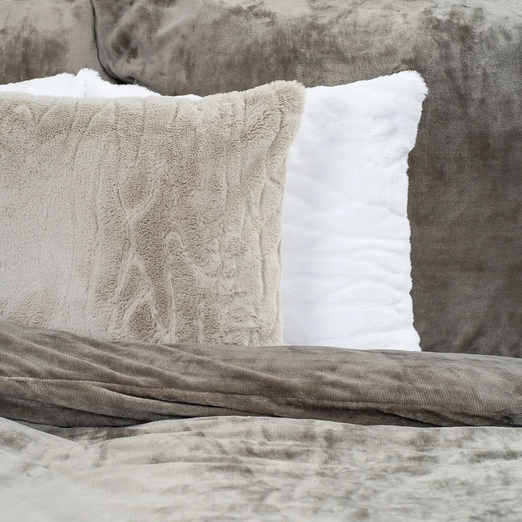 Lenjerie de pat din microflanel 4Home gri, 140 x 220 cm, 70 x 90 cm