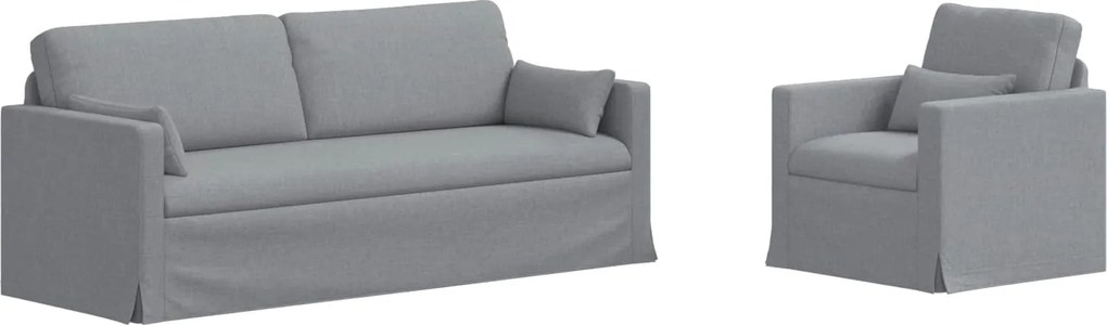 vidaXL Set de canapea 2 pcs Gri deschis 198 x 78 x 80 cm țesătură
