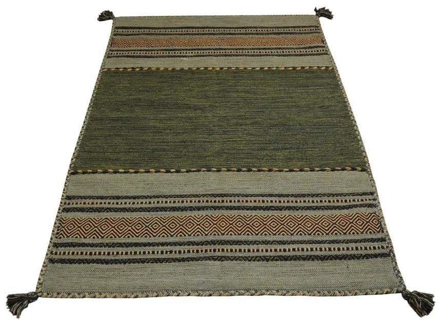 Covor din bumbac Floorita Antique Kilim, 60 x 90 cm, verde