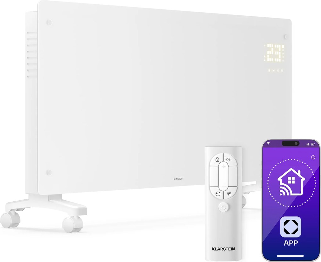 Klarstein Bornholm convector încălzitor | 3000 W | 30 m² | Puternic și stilat | 105 cm x 51 cm
