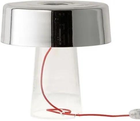 Glam T1 - Lampă de masă cu abajur argintiu din sticlă