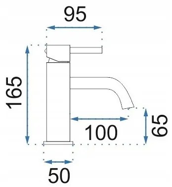 REA-B4527 - Baterie pentru lavoar LUNGO 16,5 cm, auriu periat
