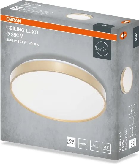 Osram - Plafonieră LED CEILING LUXO, LED/24W/230V, Ø 38 cm, auriu