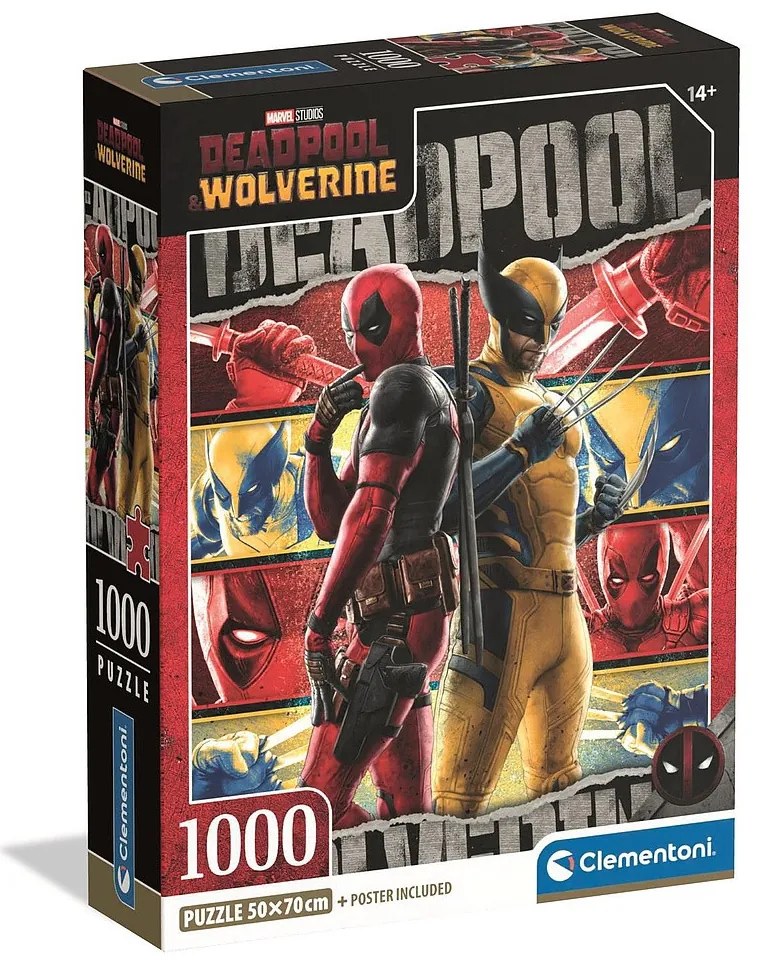 Deadpool Wolverine &amp; puzzle Compact 1000 de bucăți Clementoni
