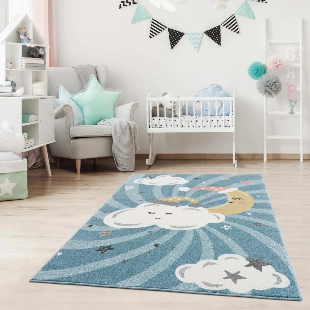 Covor pentru copii albastru uimitor, Sleeping Sky Lăţime: 140 cm | Lungime: 200 cm