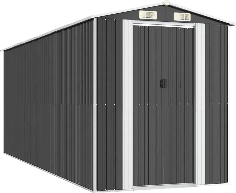 vidaXL Șopron de grădină, antracit, 192x523x223 cm, oțel galvanizat