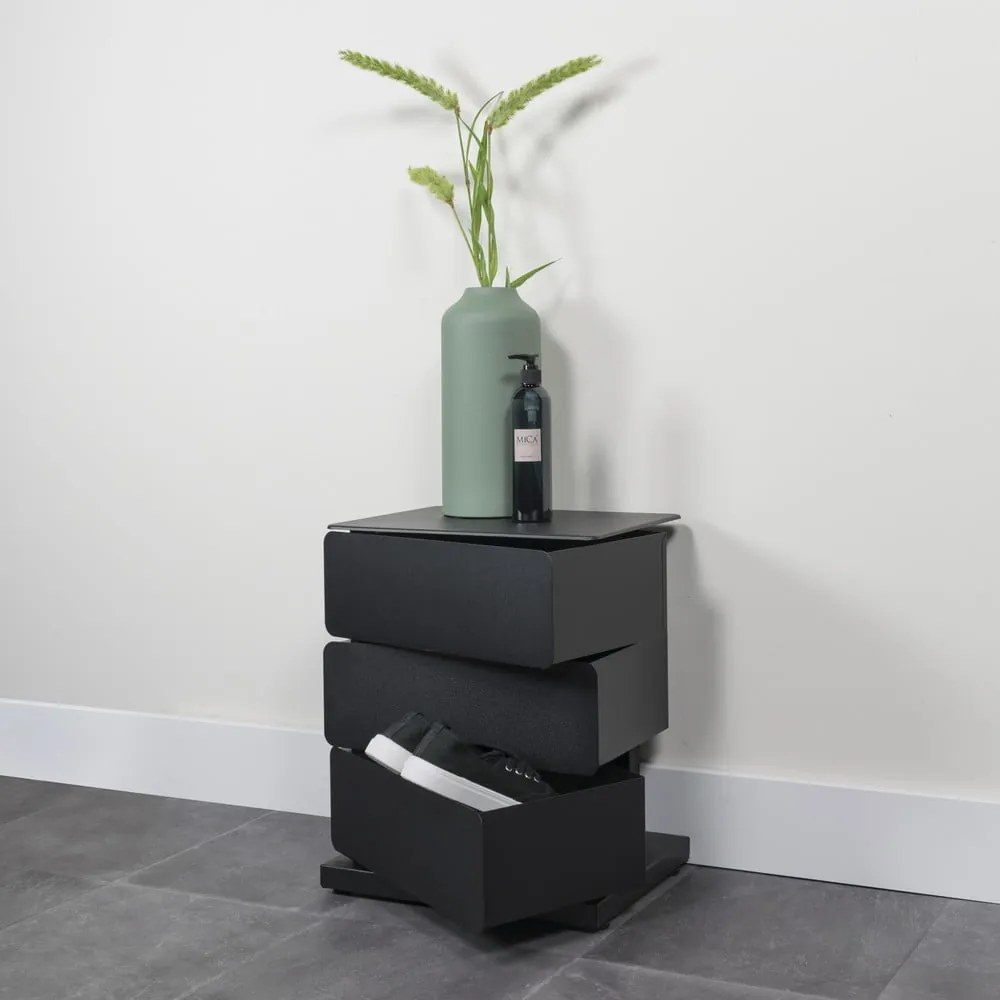 Comodă neagră din metal 37x45x26 cm Joey – Spinder Design