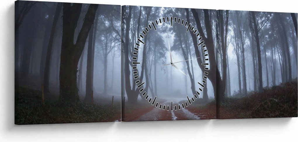 Tablou - Zi cu ploaie (cu ceas) (90x30 cm)