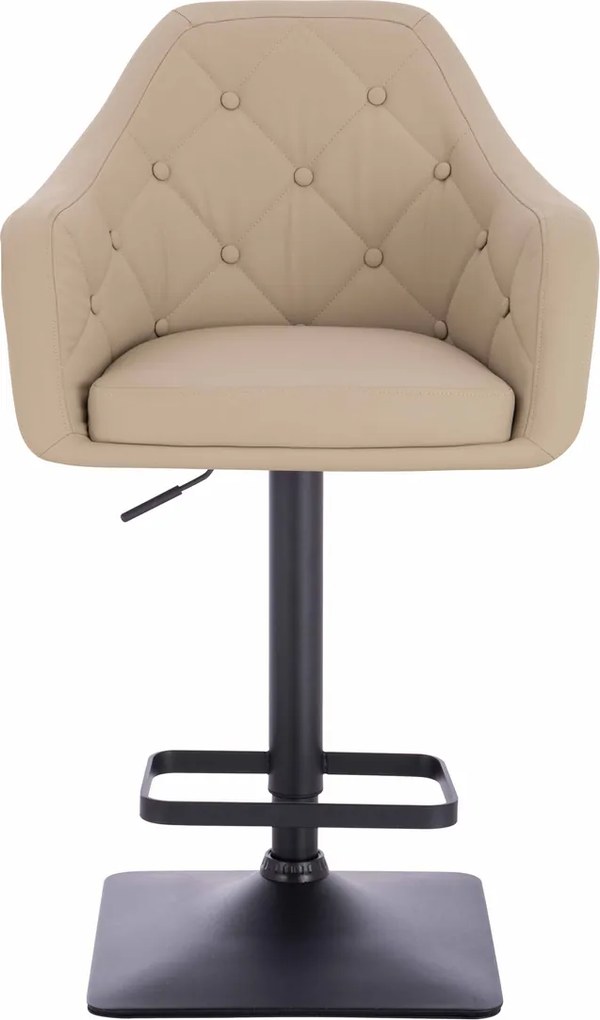 HR831KW Scaun Crem Piele Ecologica Premium Soft cu Bază Neagră