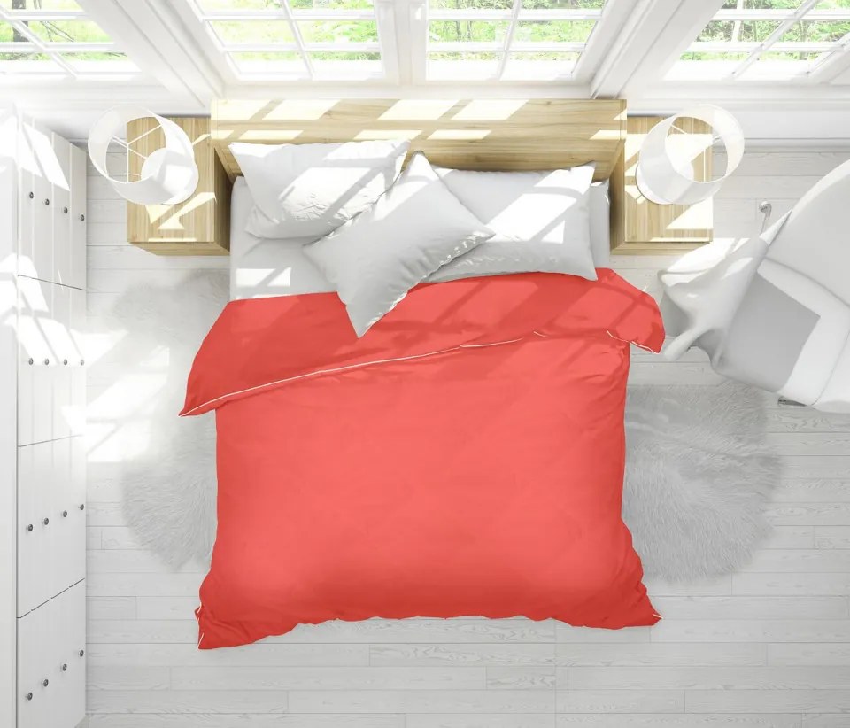 Pilota de iarna coral, microfibra matlasata, 200x220 cm, 350g/mp