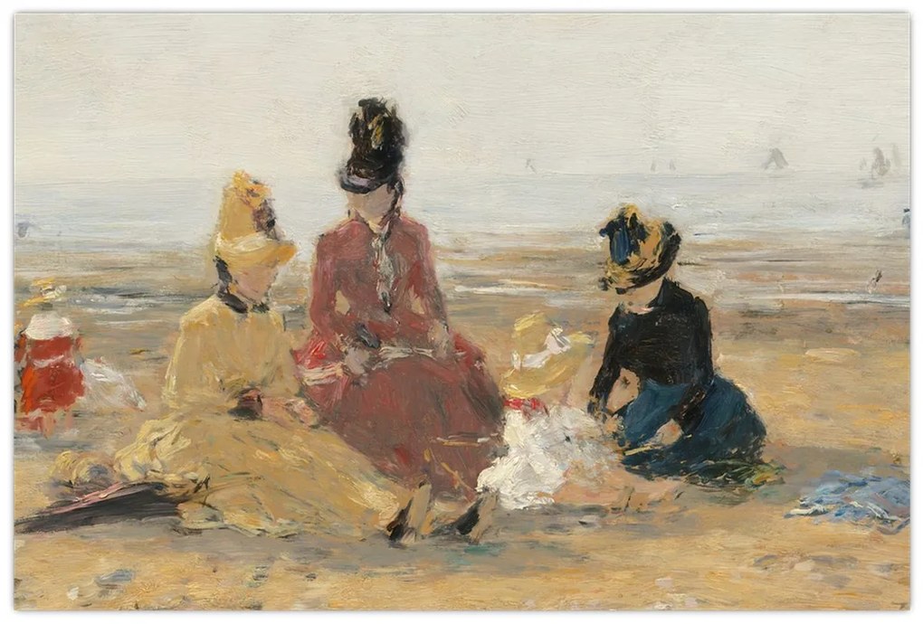 Tablou - Eugène Boudin, On the Beach, Trouville, reproducere (90x60 cm)