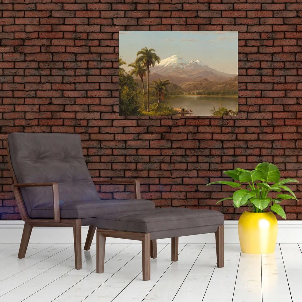 Tablou pe sticlă - Frederic Edwin Church, Tamaca Palms, reproducere (70x50 cm)