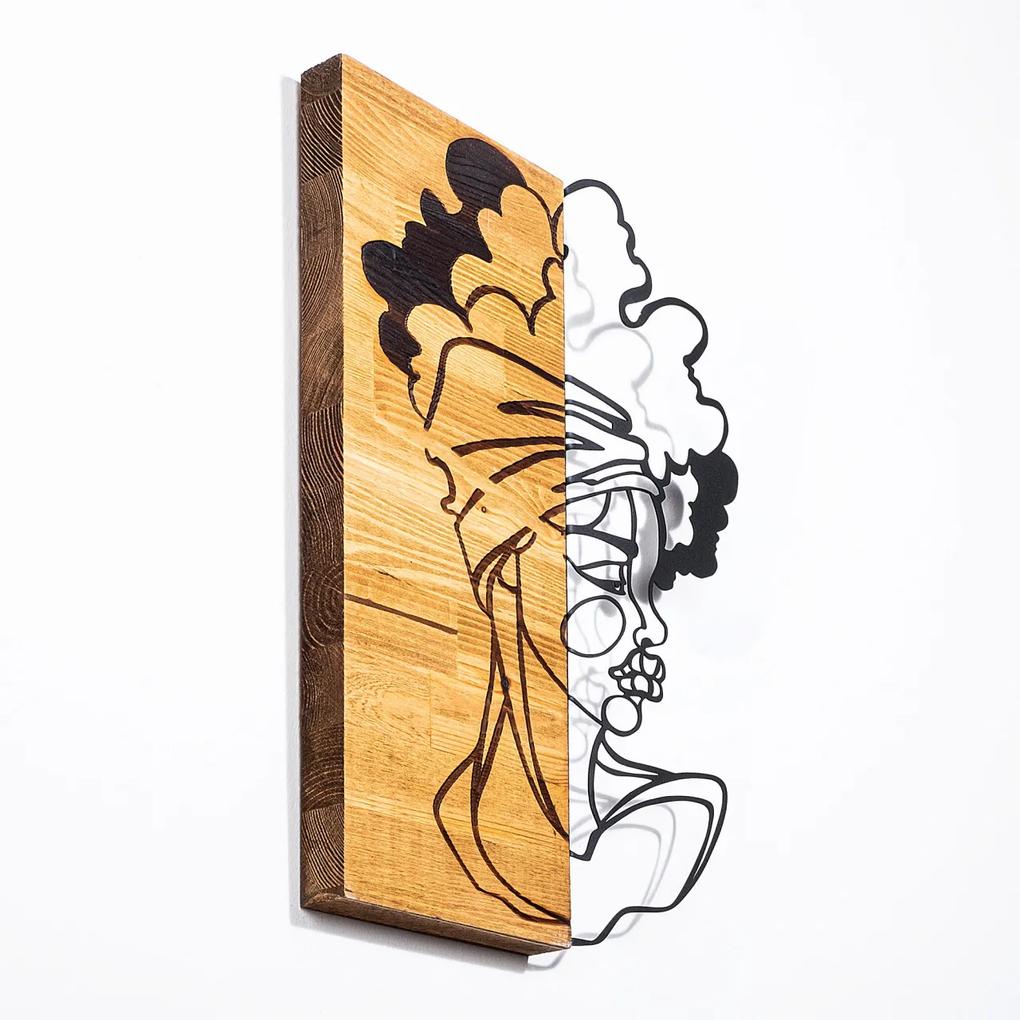 Accesoriu decorativ de perete din lemn African woman 3