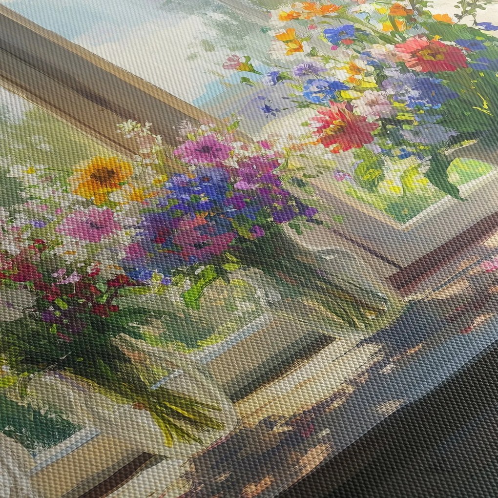 Tablou - Buchet la fereastră (90x60 cm)