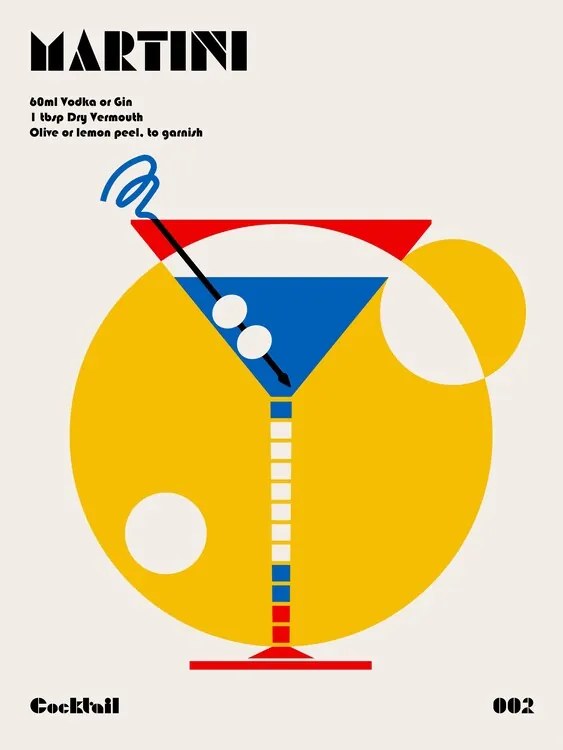 Ilustrație Martini Bauhaus Cocktail, Retrodrome