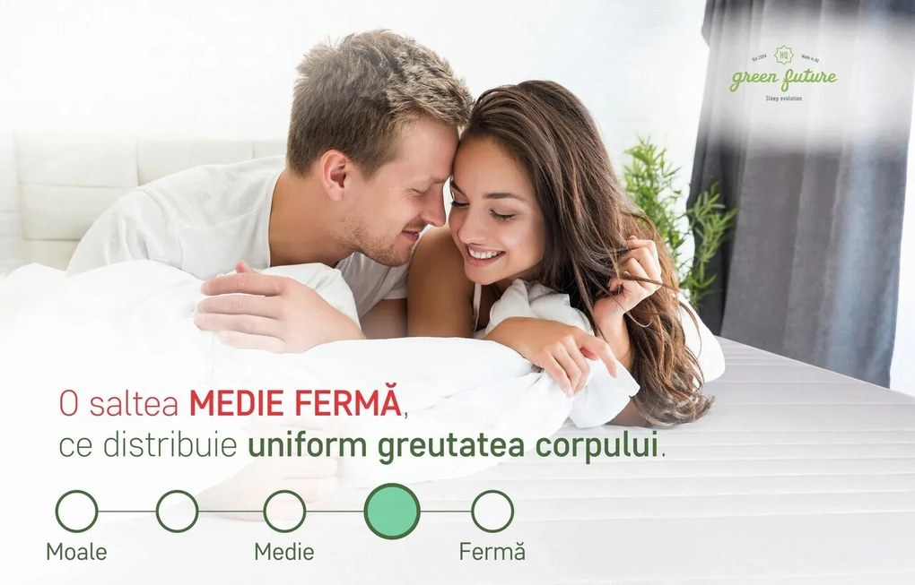 Saltea ortopedica, Red Line, 120x200 cm, H 18 cm, spuma poliuretanica, reversibila, medie