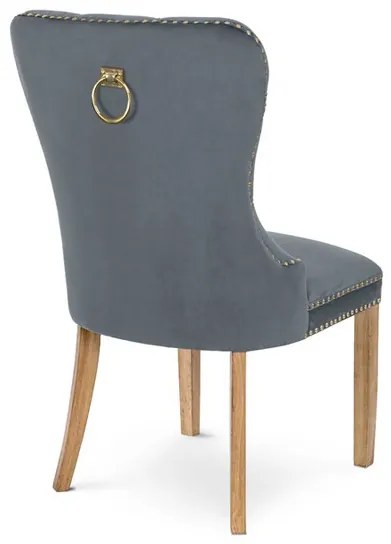Scaun tapitat Madame II Gold stejar-gri - H 101 cm